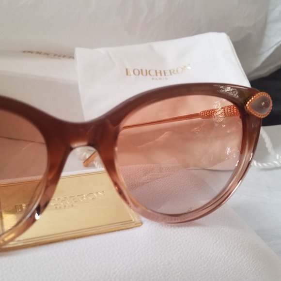 NWT Beige Light Brown Boucheron Cat Eye Gradient 55MM Sunglasses. - Picture 3 of 8